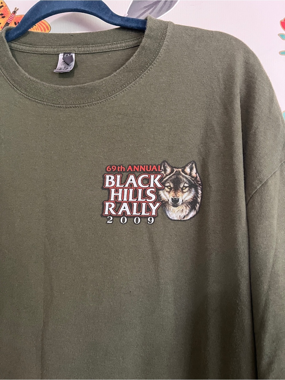 Sturgis Ride 2009 Black Hills Rally Graphic Tee - Olive Green - Picture 3 of 9